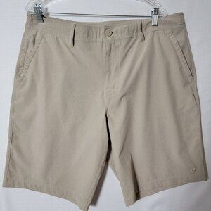 Hang Ten Board Shorts Mens Sz 38 Stretch Draw String Skate Surf Beach Lt. Beige